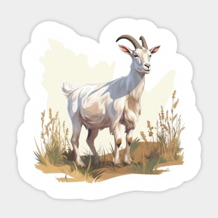 White Goat Sticker